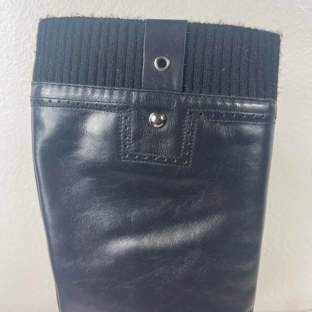 Aquatalia Black Leather Cloth Calf Boots - Picture 3 of 10